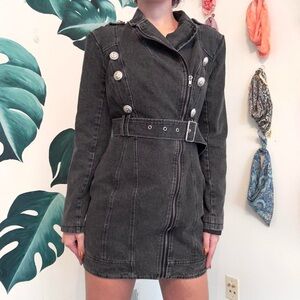 L'ATISTE Black Buttoned Mini Dress